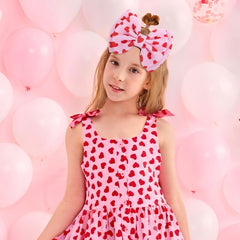 YanJie hairband bow 6-inch closeup shows a three-dimensional heart bow.