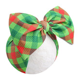 YanJie Christmas plaid headband closeup for festive newborn photo styling