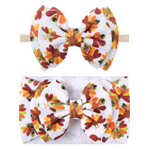 YanJie hairband turkey bows set 2 for festive baby outfits and photos