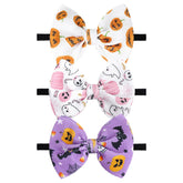 YanJie Halloween headband with ghost-pumpkin bow for photos