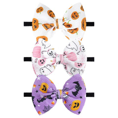YanJie Halloween headband with ghost-pumpkin bow for photos