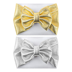 YanJie metallic gold-silver baby headbands in a 2pcs pack for stylish daily wear