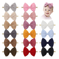 YanJie nylon headbands in green with a handcrafted bow for gentle everyday wear.