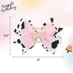 YanJie pink cow print bow perfect for daily wear and cute outfits