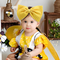 YanJie soft waffle fabric bows keep gentle on delicate baby hair.