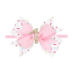 YanJie sprinkle bow for first birthday on newborn headband adds photo-ready sparkle