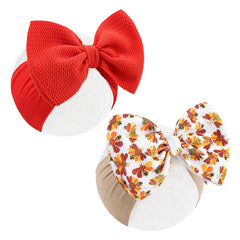 YanJie Thanksgiving baby headband with turkey bow for festive family photos.