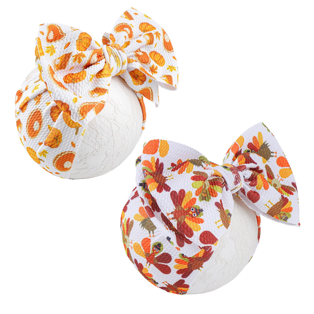 YanJie Thanksgiving headband closeup shows soft fabric for gentle comfort