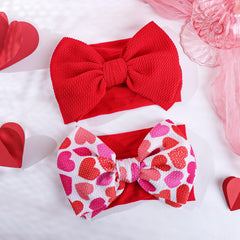 YanJie newborn headband in red nylon; soft comfortable fit