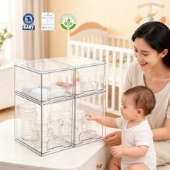 yanyoyo acrylic storage container close up highlights BPA-free and lead-free safety for baby items.