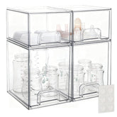 yanyoyo baby bottle storage organizer 4-pack front view keeps bottles neatly organized on the counter.