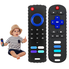 YAPPROMO remote teether front view with textured keys for gum relief.