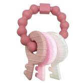 YAPPROMO Baby Teething Keys front view shows safe silicone chew for gentle gum relief.