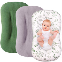 yarboofo 3-pack muslin lounger covers stacked for easy swaps