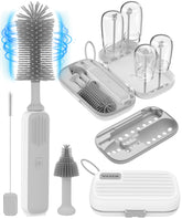 YASEW electric baby bottle brush cleaner kit in action for travel-ready cleaning.