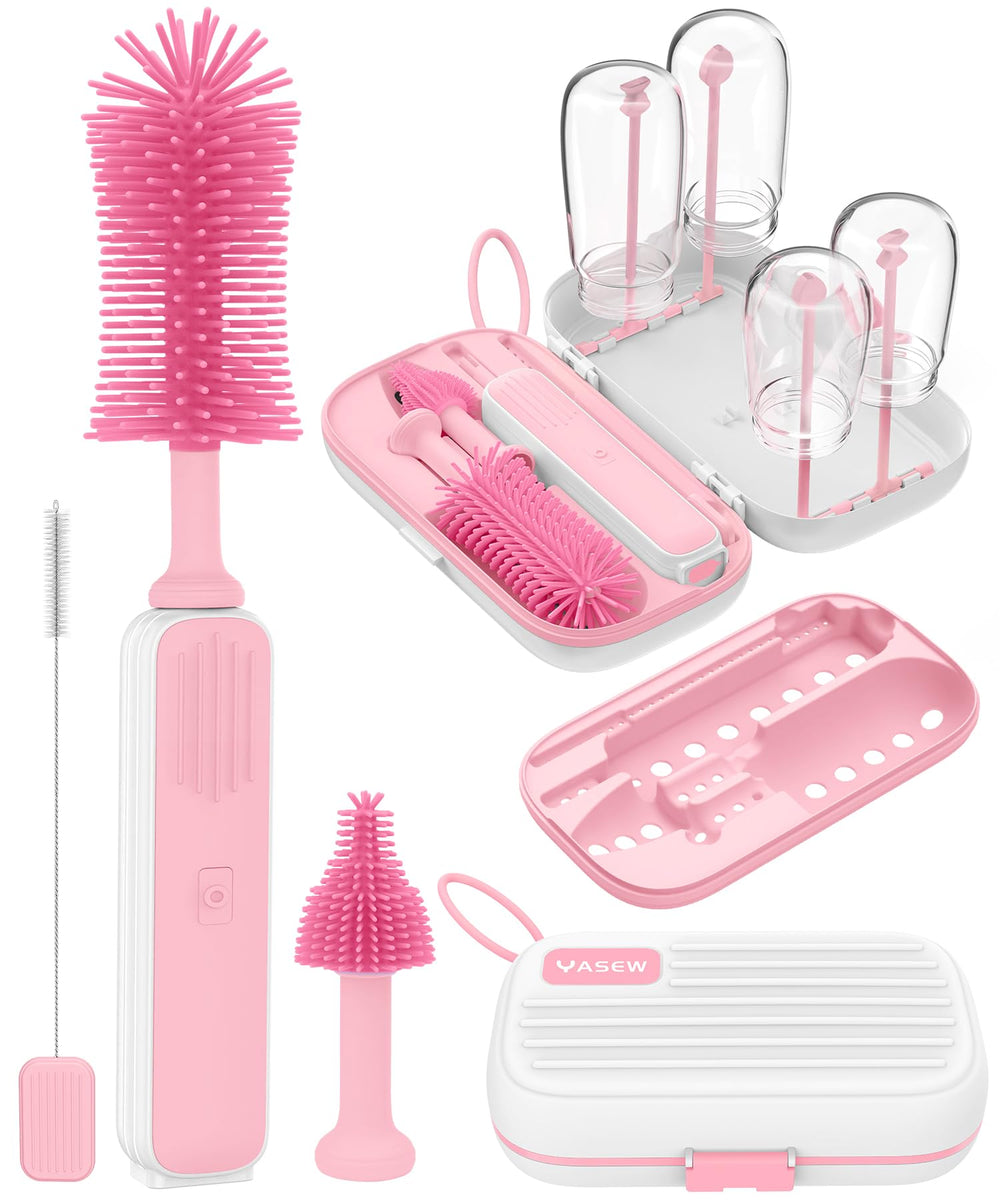 YASEW electric baby bottle brush cleaner with silicone head for deep cleaning bottles.