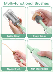 YASEW two-speed bottle cleaner demonstrates adjustable cleaning power.