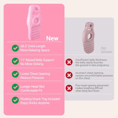 YATAOQINGJIE inflatable pregnancy pillow belly width extended for comfortable space.