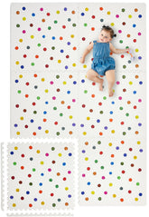 YAY! MATS Cassia Polka Dot tile close-up for stylish, safe tummy time play.