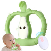 Yayajiao vibrating-teether remote-control image shows soothing teething with adjustable vibration for comfort.