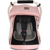 Yazely baby car seat cover in pink with breathable net for outdoor comfort