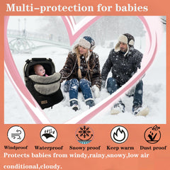 Yazely baby car seat cover winter waterproof keeps baby dry in rain or snow.