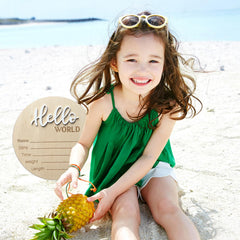 Ycfish 3D Hello letters on natural wood for newborn portraits