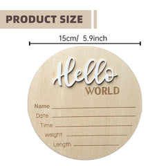 Ycfish wooden sign natural surface highlighting birth stats and nursery decor