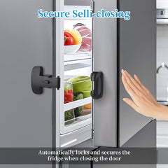 YCT fridge lock close-up shows the double-button unlock system.