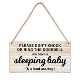Ycyfckdr B06 baby sleeping sign front door promotes quiet entry during naps.