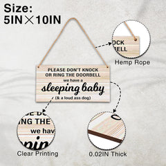 Ycyfckdr B06 baby sleeping sign nursery wall adds rustic charm for nap time.