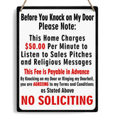 Ycyfckdr No Soliciting Sign front door 8x10 boosts curb appeal and etiquette.