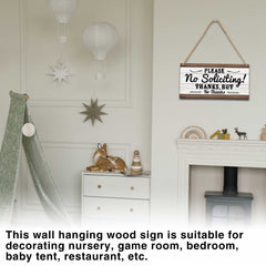 Ycyfckdr rustic hanging rope detail on no soliciting sign