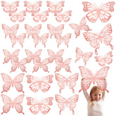Yeaqee 3D pink butterfly wall decor, large size creates a striking party focal point.