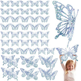 Yeaqee glitter silver butterfly style1 large adds eye-catching wall decor for events.