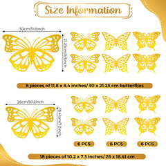 Yeaqee small gold butterfly wall decor with delicate wings—versatile accent for walls and photos.