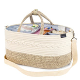 YeaYee diaper caddy large closed with strap demonstrates portable nursery storage.