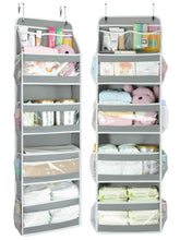 Yecaye 5-tier door organizer front view showing roomy compartments for clothes and toys.