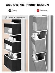 Yecaye 61in by 14in door storage provides ample space for baby items.