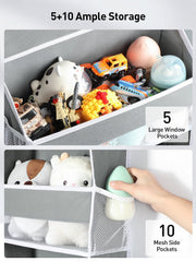 Yecaye over door organizer 10 side pockets displays extra clutter pockets for small items.