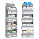Yecaye over-the-door organizer front view, four bins for easy toy organization