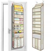 Yecaye 6-Tier door organizer beige front view shows open access to items