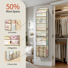 Yecaye door organizer beige with see-through windows for quick item spotting