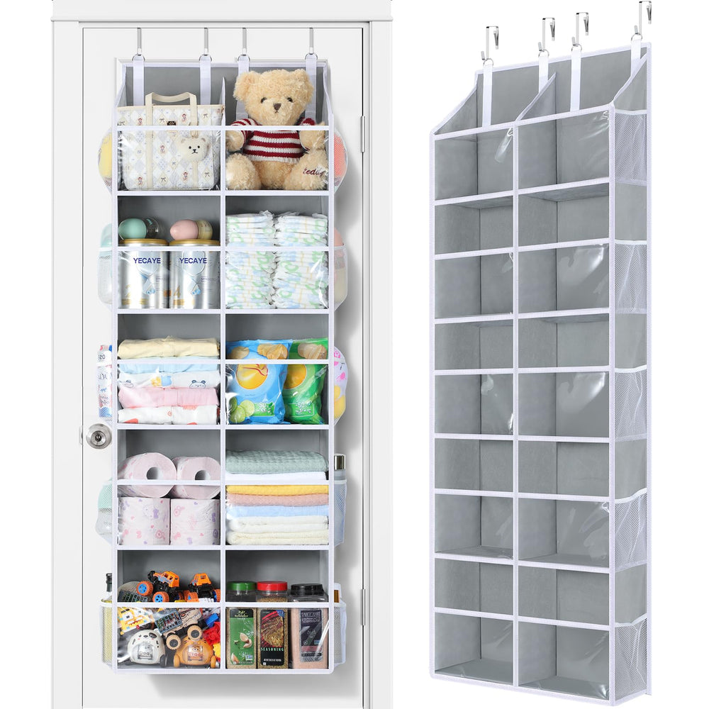 Yecaye over-the-door organizer front view shows five-tier storage for clutter-free rooms.