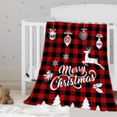 YeeJu red plaid Christmas baby blanket provides cozy warmth for toddlers.