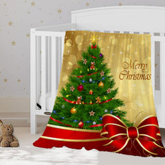 YeeJu Christmas throw blanket with tree pattern adds cozy holiday decor to the living room.