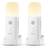YELKO motion sensor night light front view with warm ambient glow for hallways.