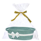 Yellow Lotus basket folded packaging shows compact shipping and ready-to-fill setup.