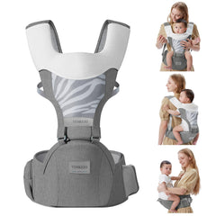YEMKEZO multi-style-grey demonstrates versatile configurations for front, back, or hip carry