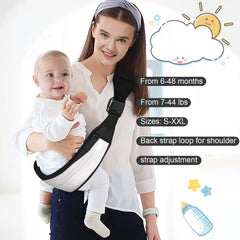 YEMKEZO adjustable sling supports growing babies from 0 to 36 months